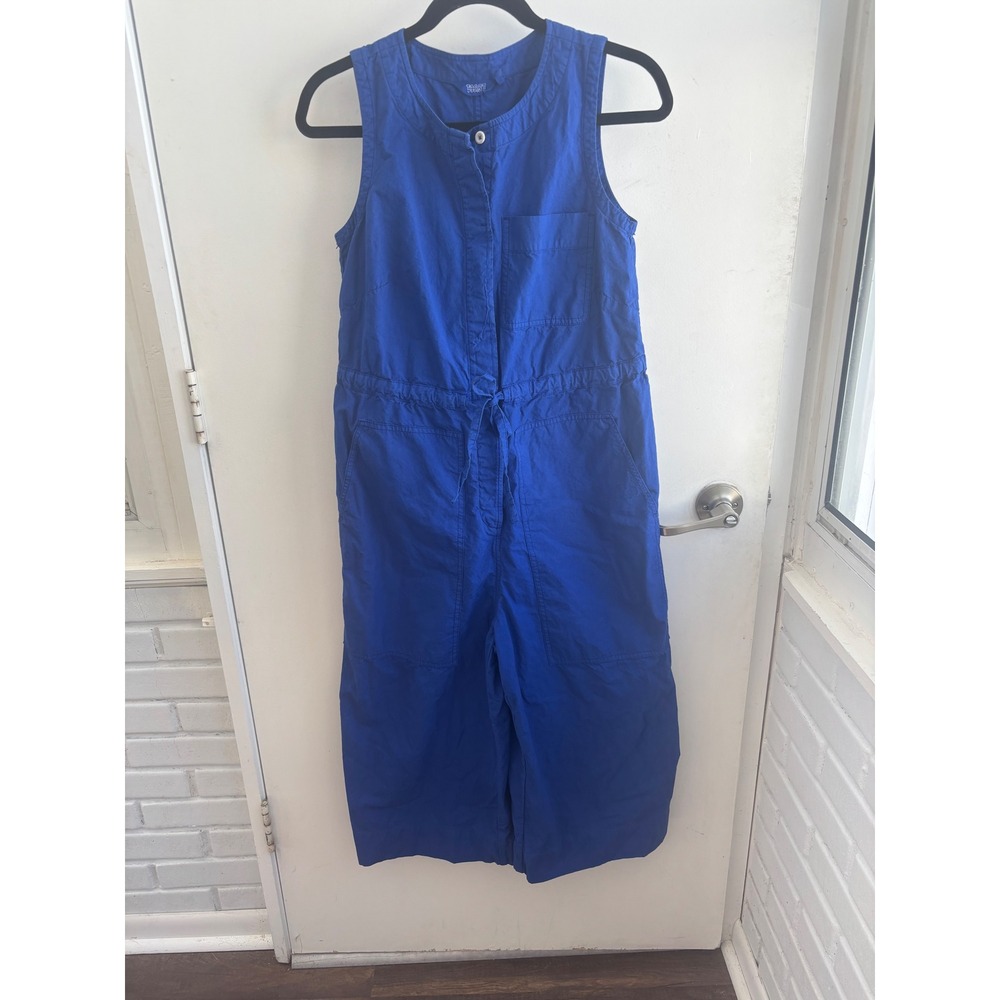 Toast Linen blend Sleeveless Utility Wide Leg Cropped Jumpsuit Size 6 boho